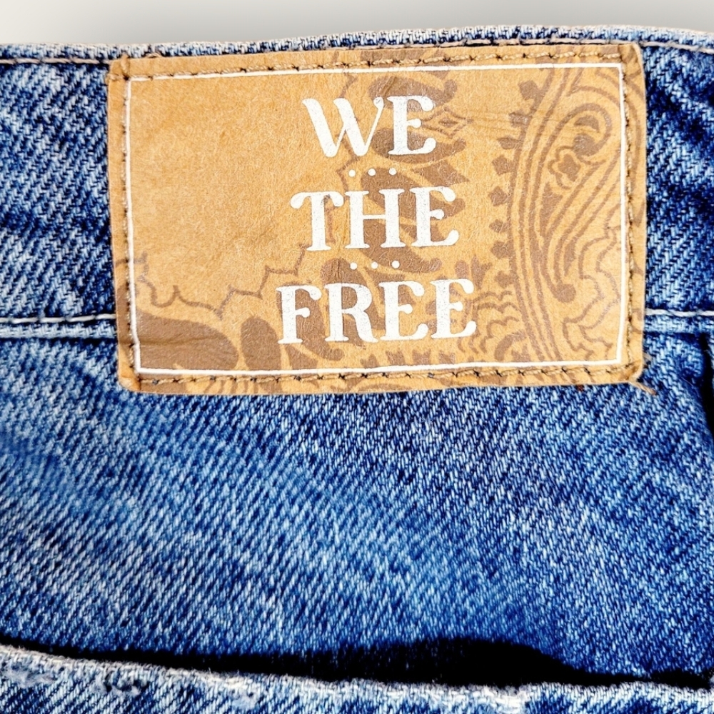 Free People We The Free Tinsley Baggy High Rise Straight Leg Distressed Jeans 31 - Picture 8 of 14